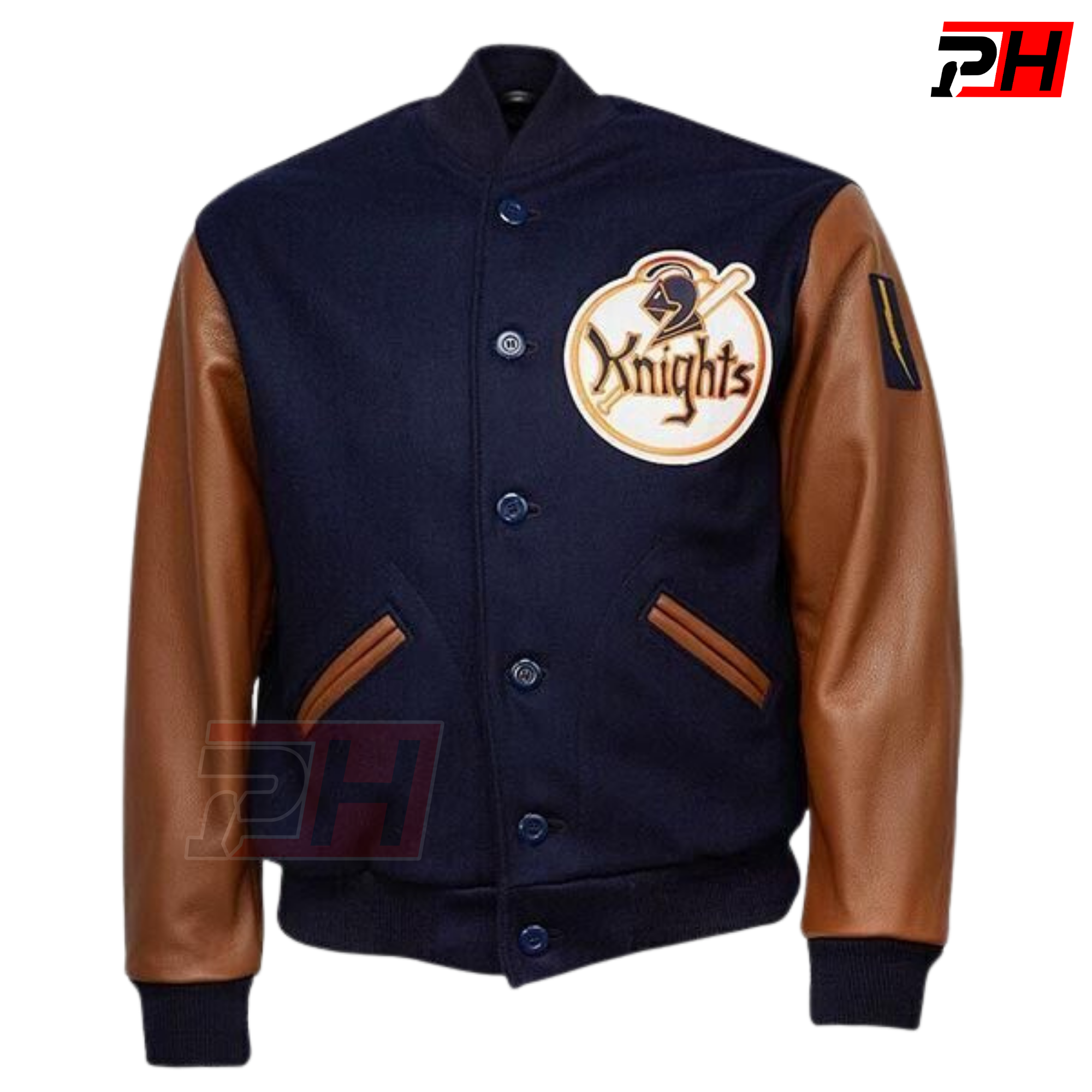 Men's NY Knights Varsity Jacket | The Natural Roy Hobbs Retro Baseball Letterman Coat