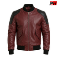 Men's Handmade Genuine Leather Bomber Jacket | Classic Motorcycle Biker Outerwear Coat