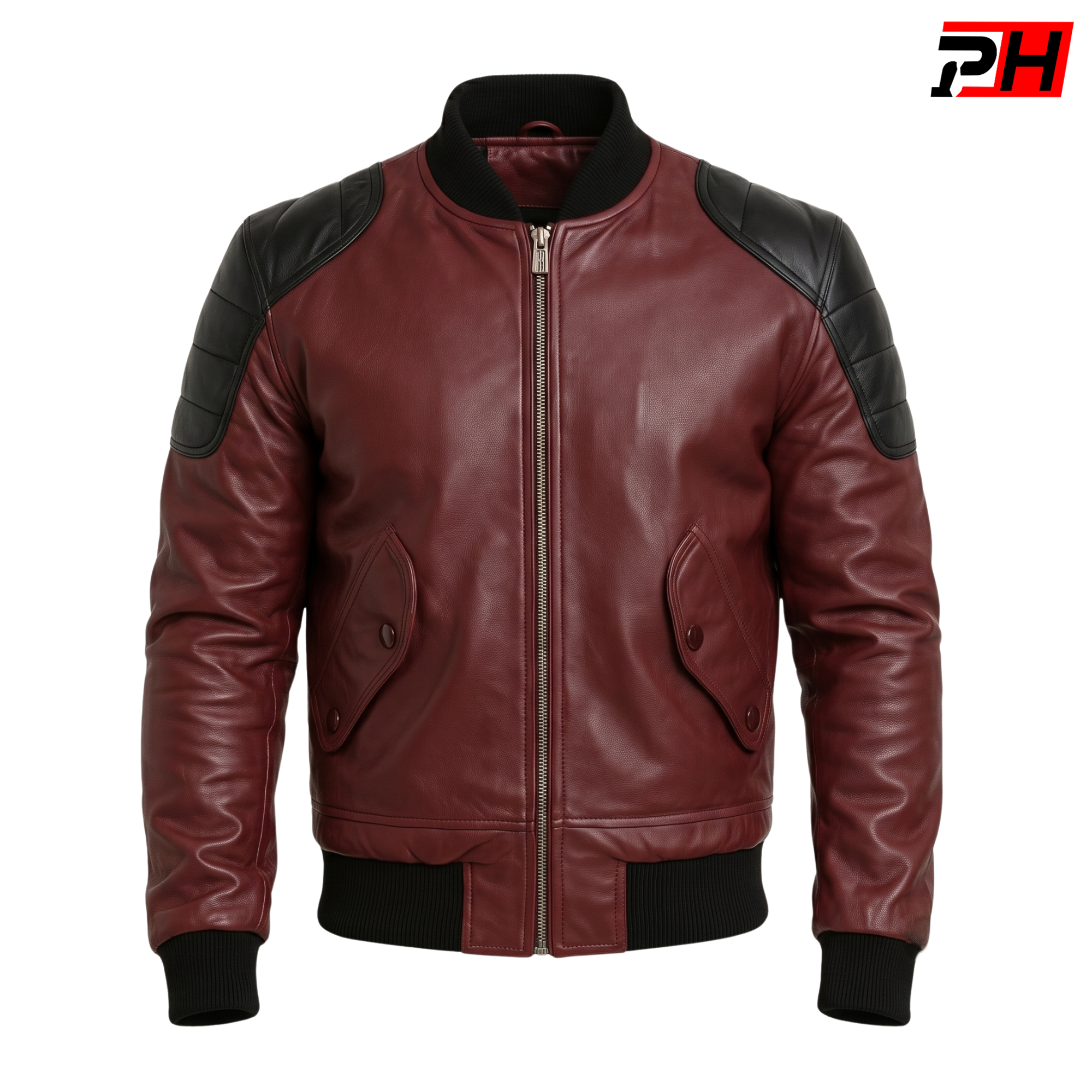 Men's Handmade Genuine Leather Bomber Jacket | Classic Motorcycle Biker Outerwear Coat