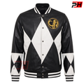Men's Zack Taylor Black Ranger Leather Jacket | 90s Mastodon Cosplay Superhero Coat