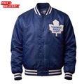 Toronto Maple Leafs Retro Blue Satin Varsity Jacket | Men's Sports Bomber