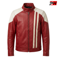 Ryder Red Leather Jacket | Video Game Cosplay Costume | Men's Gaming Biker Coat
