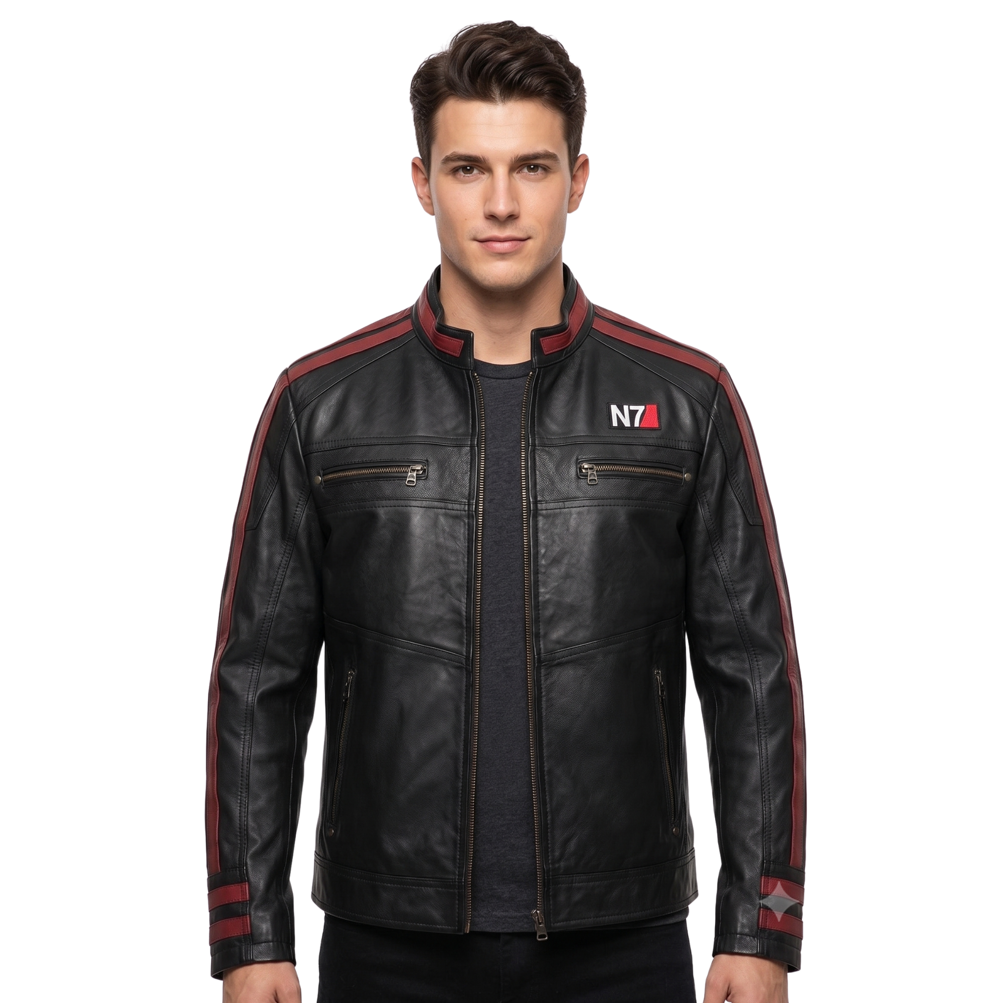 Inspired by Mass Effect N7 Leather Jacket | Commander Shepard Gaming Cosplay Coat