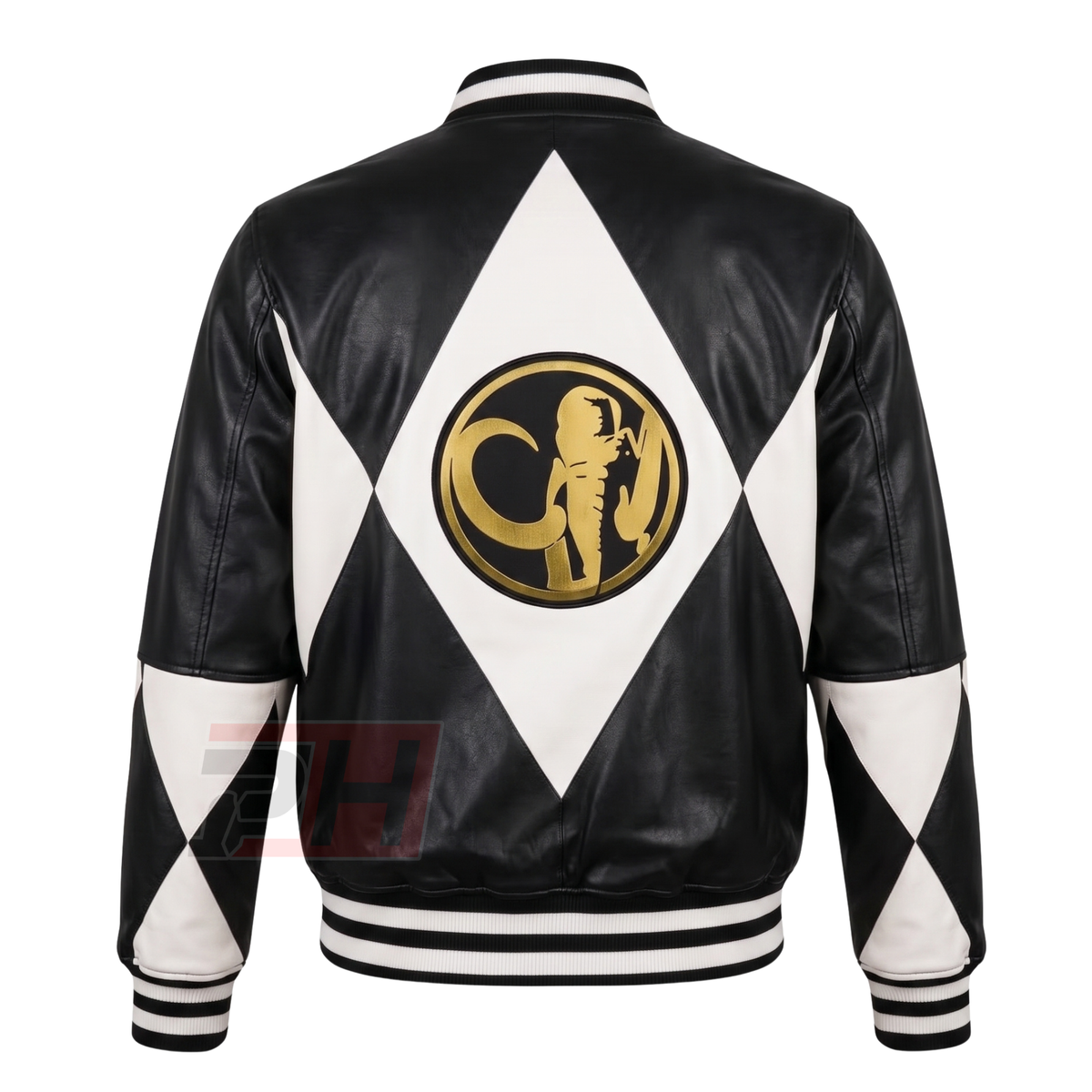 Men's Zack Taylor Black Ranger Leather Jacket | 90s Mastodon Cosplay Superhero Coat