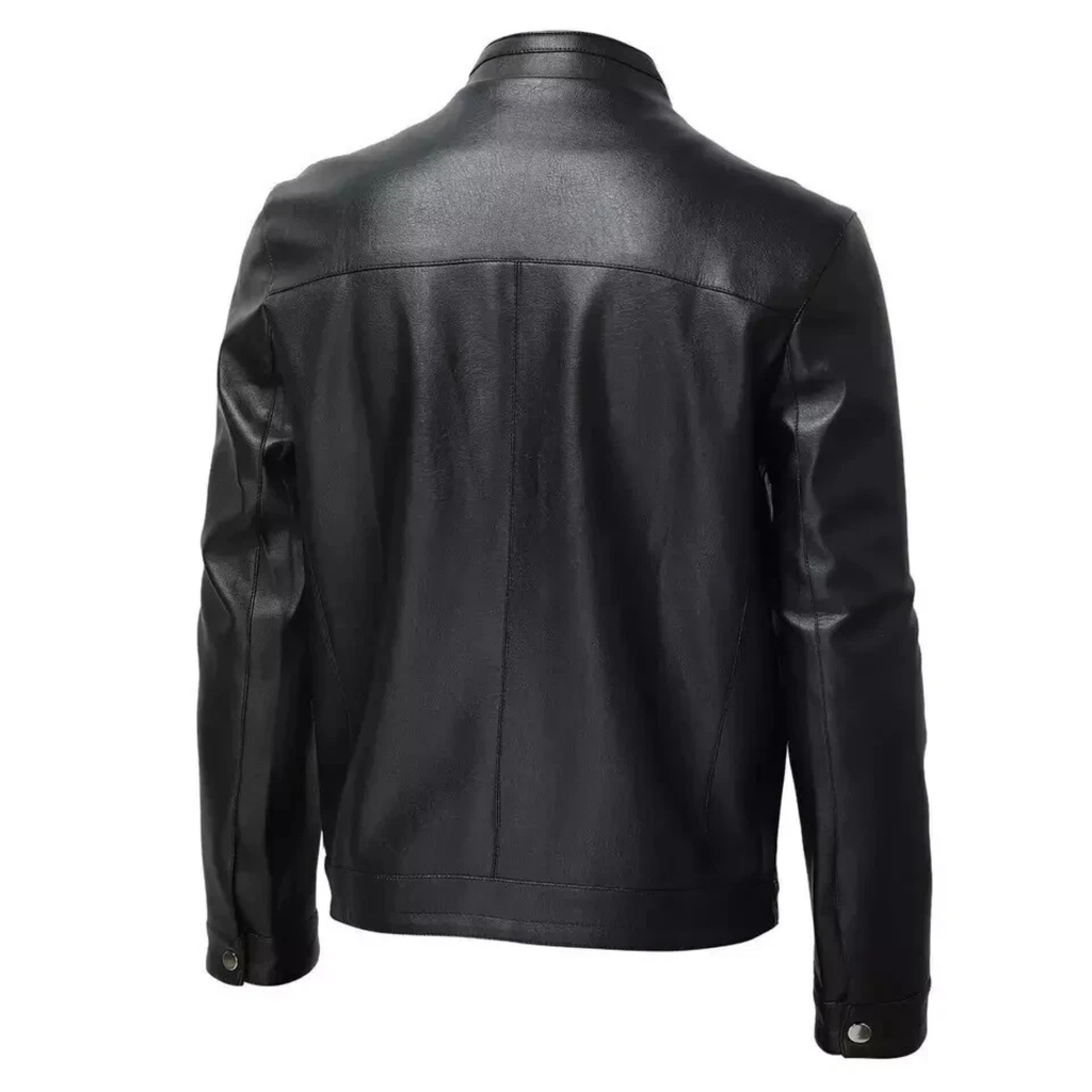 Men's Black Leather Cafe Racer Jacket | Genuine Lambskin & Faux Slim Fit Biker
