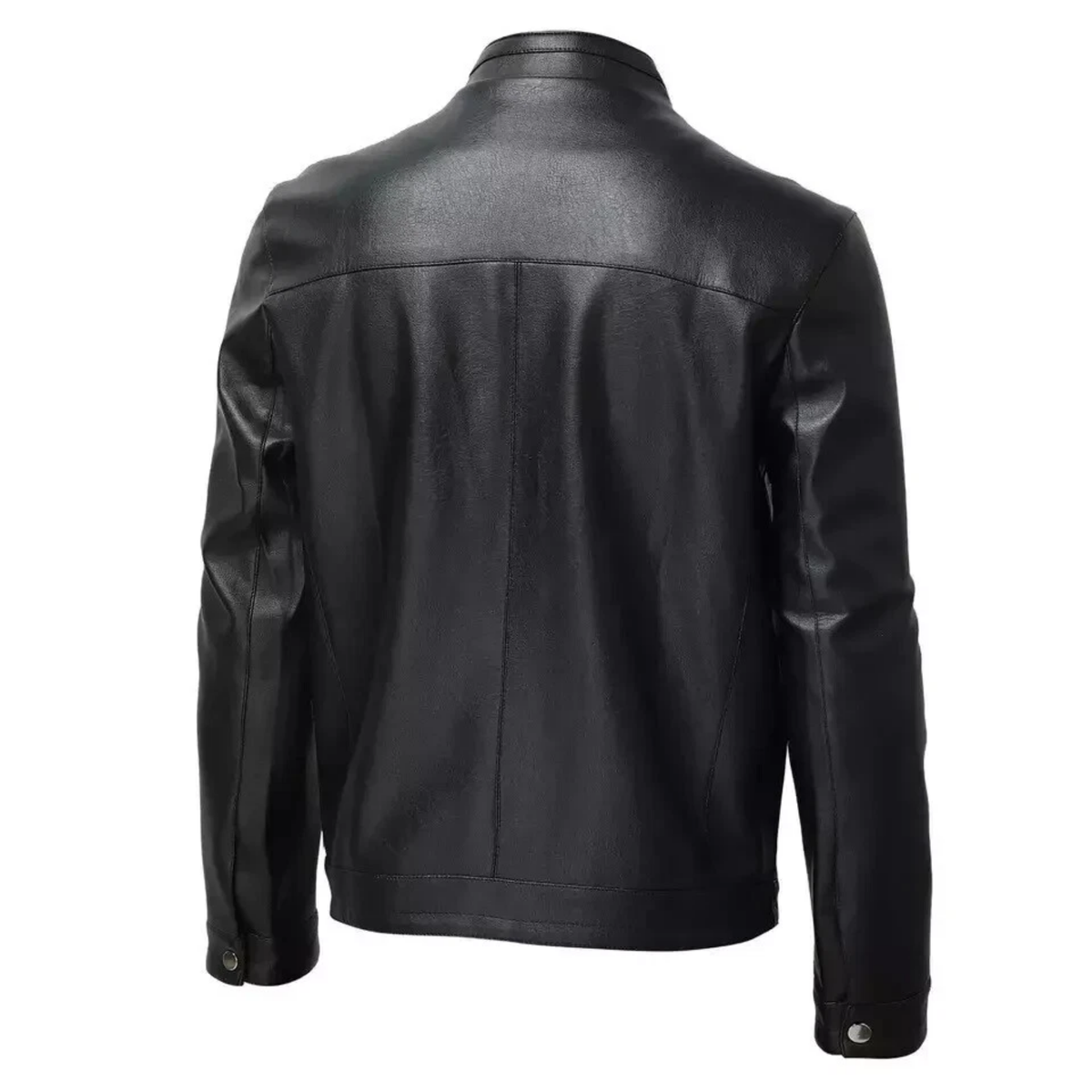 Men's Black Leather Cafe Racer Jacket | Genuine Lambskin & Faux Slim Fit Biker