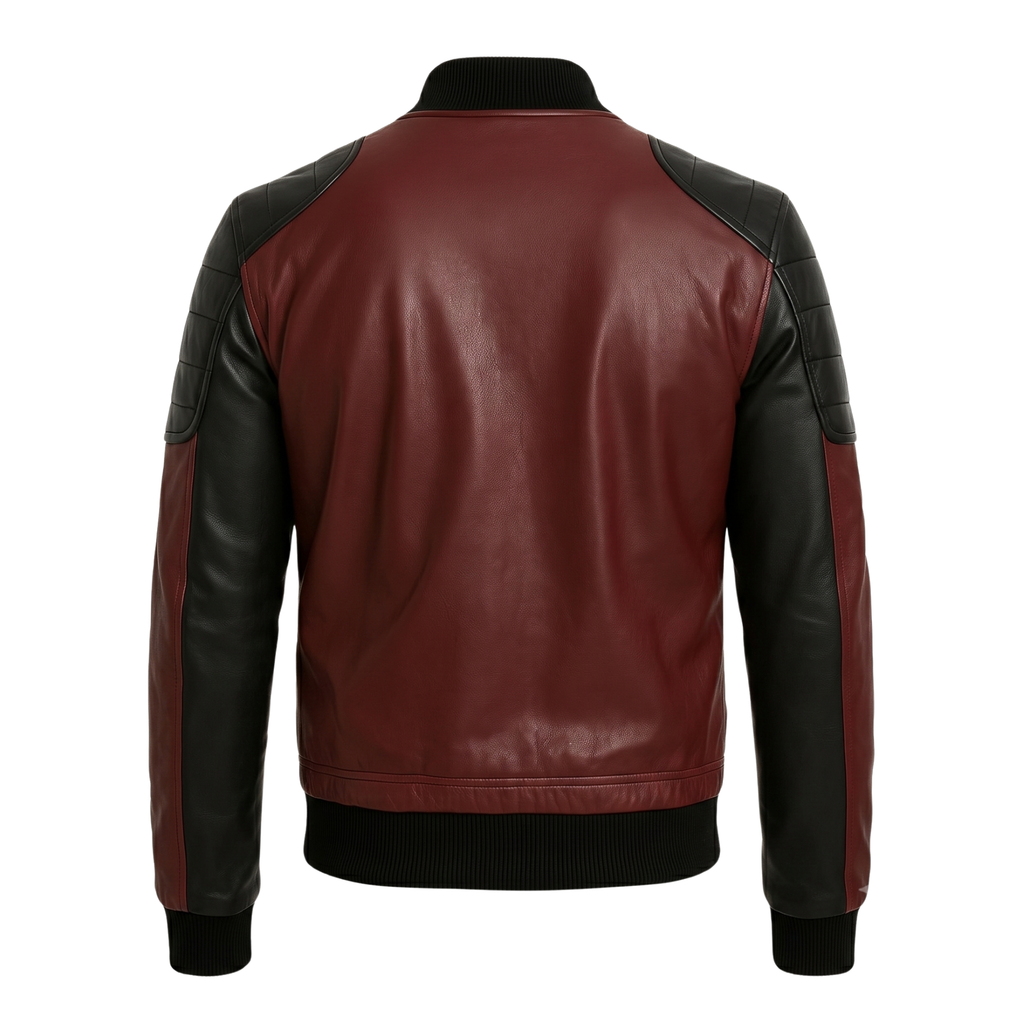 Men's Handmade Genuine Leather Bomber Jacket | Classic Motorcycle Biker Outerwear Coat