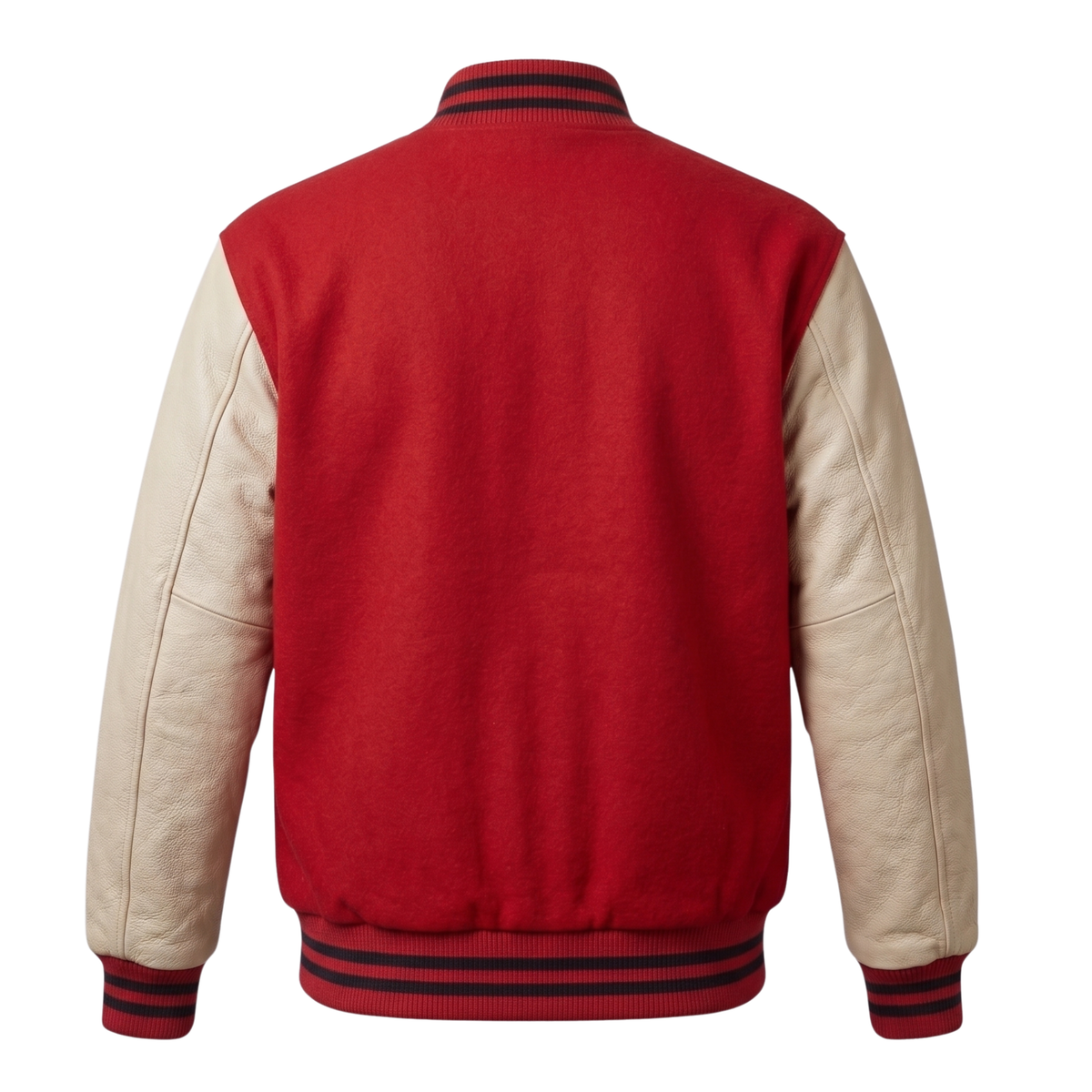 Men's Classic Red & Cream Varsity Jacket | Vintage "M" Letterman Bomber