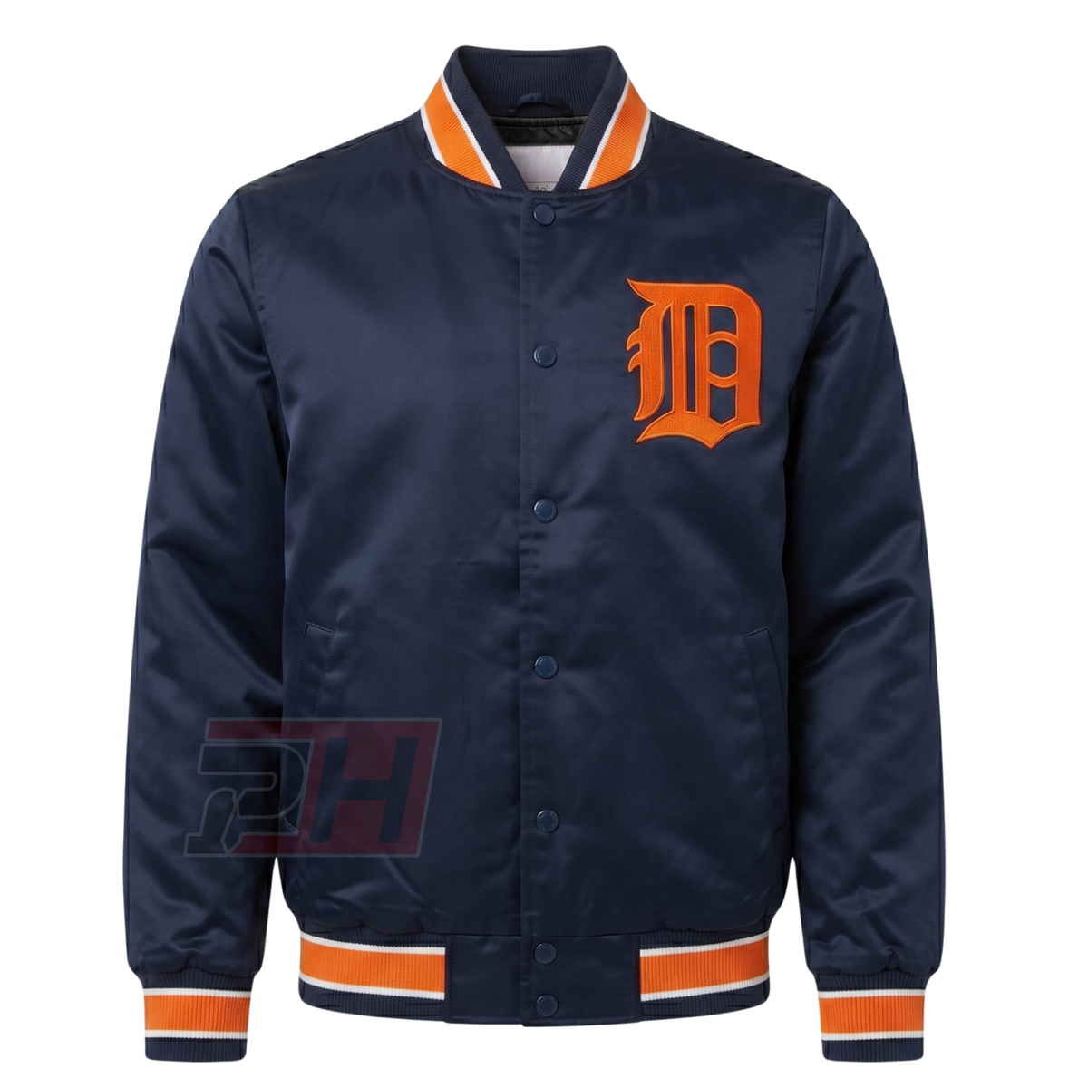 Men's Detroit Tigers Satin Bomber Jacket | Retro Varsity Letterman Coat | Vintage Baseball Fan Apparel | Handmade Athletic Outerwear