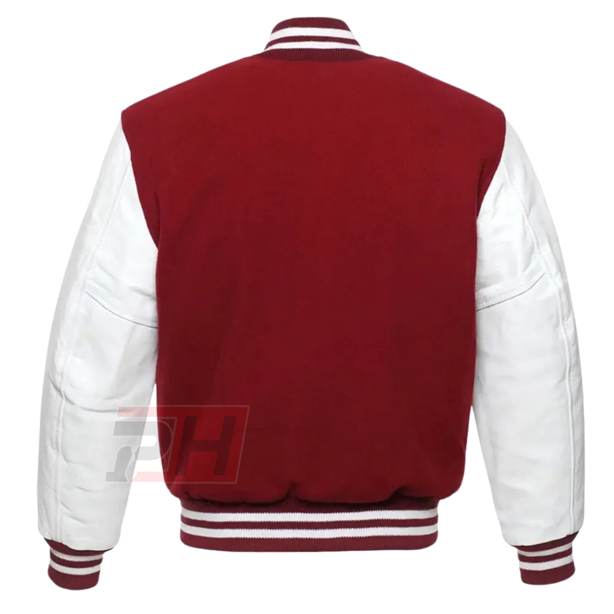 Maroon Philadelphia Baseball Varsity Jacket | Wool & White Leather Retro Letterman Bomber Men