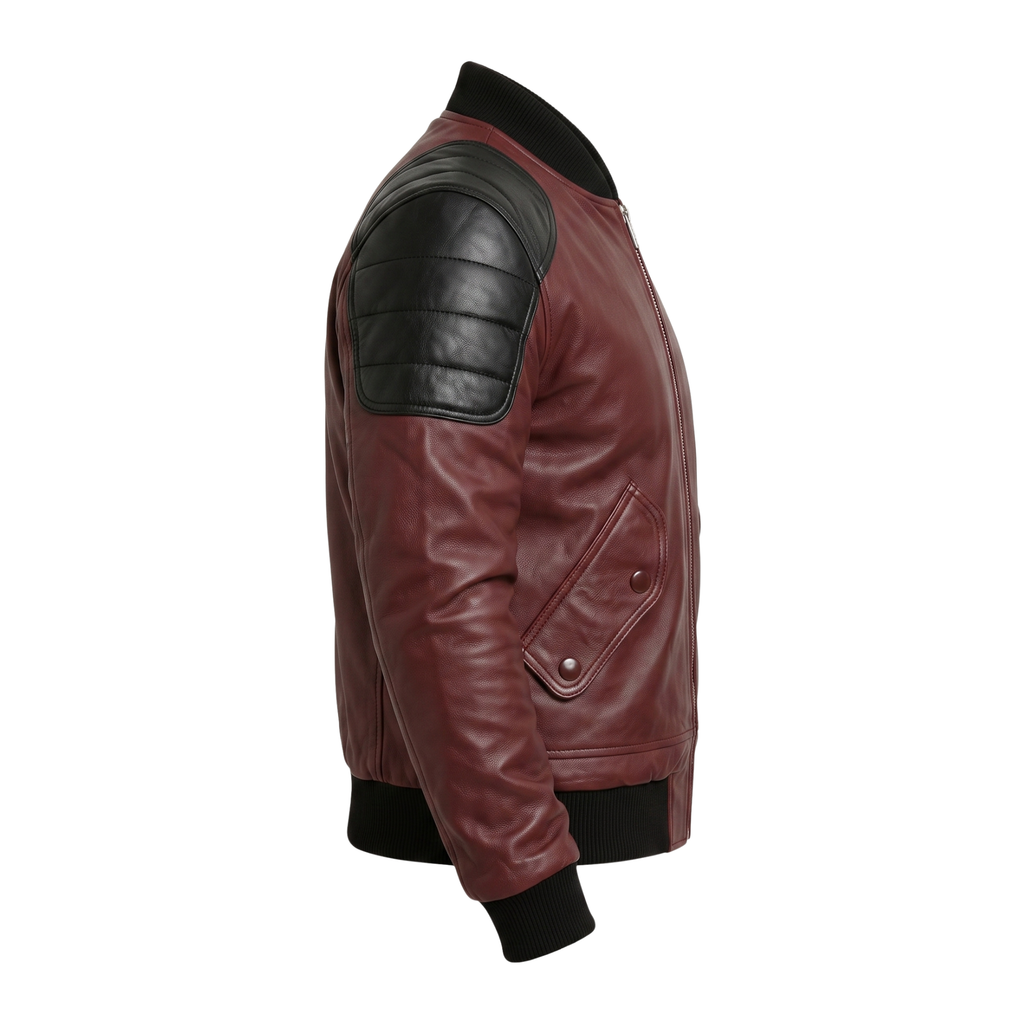 Men's Handmade Genuine Leather Bomber Jacket | Classic Motorcycle Biker Outerwear Coat