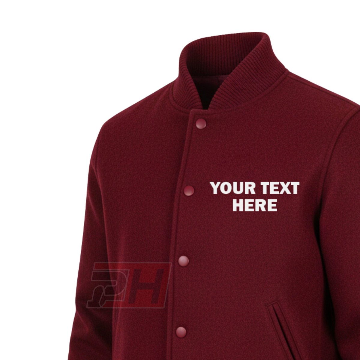 Men's Custom Hollywood Knights Varsity Jacket | Maroon Wool Tubby's Cosplay Letterman Bomber
