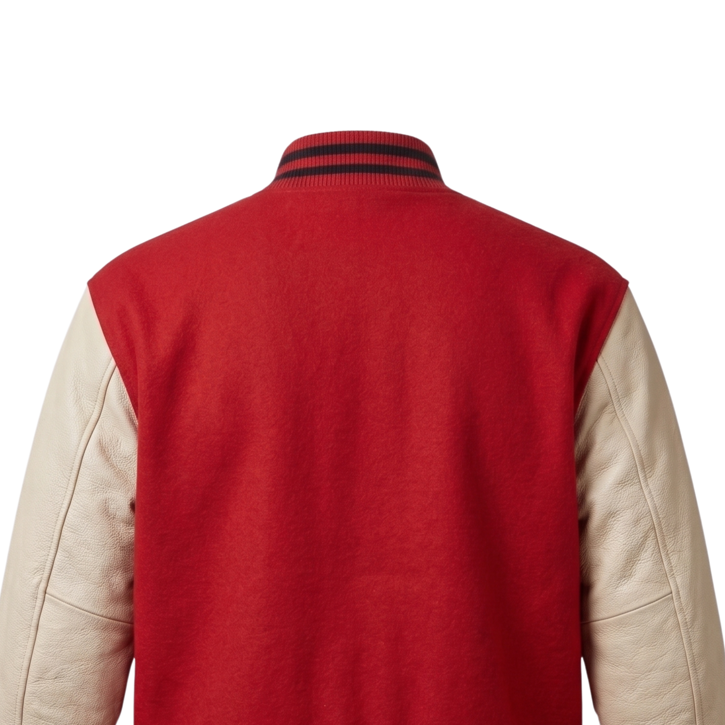 Men's Classic Red & Cream Varsity Jacket | Vintage "M" Letterman Bomber