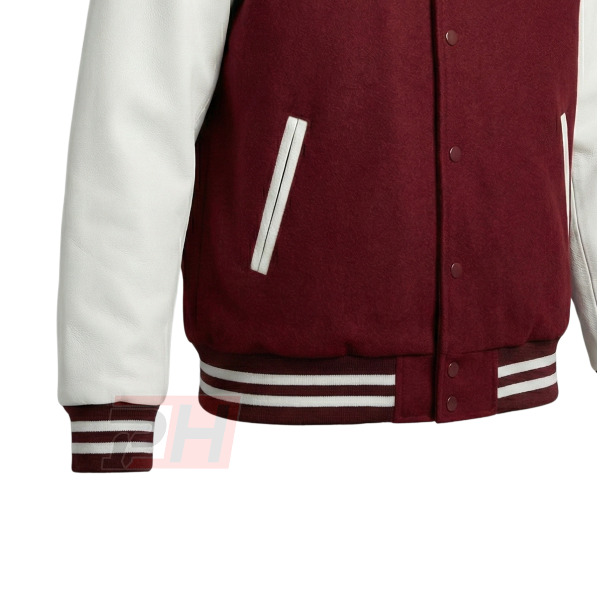 Men's Bayside High Varsity Letterman Jacket | 90s Retro Tiger Burgundy Bomber Coat | Vintage Sitcom Cosplay Costume | High School Baseball Outerwear