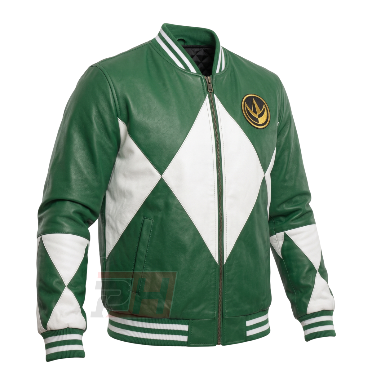 Men's Tommy Oliver Green Ranger Leather Jacket | 90s Dragonzord Cosplay Superhero Coat