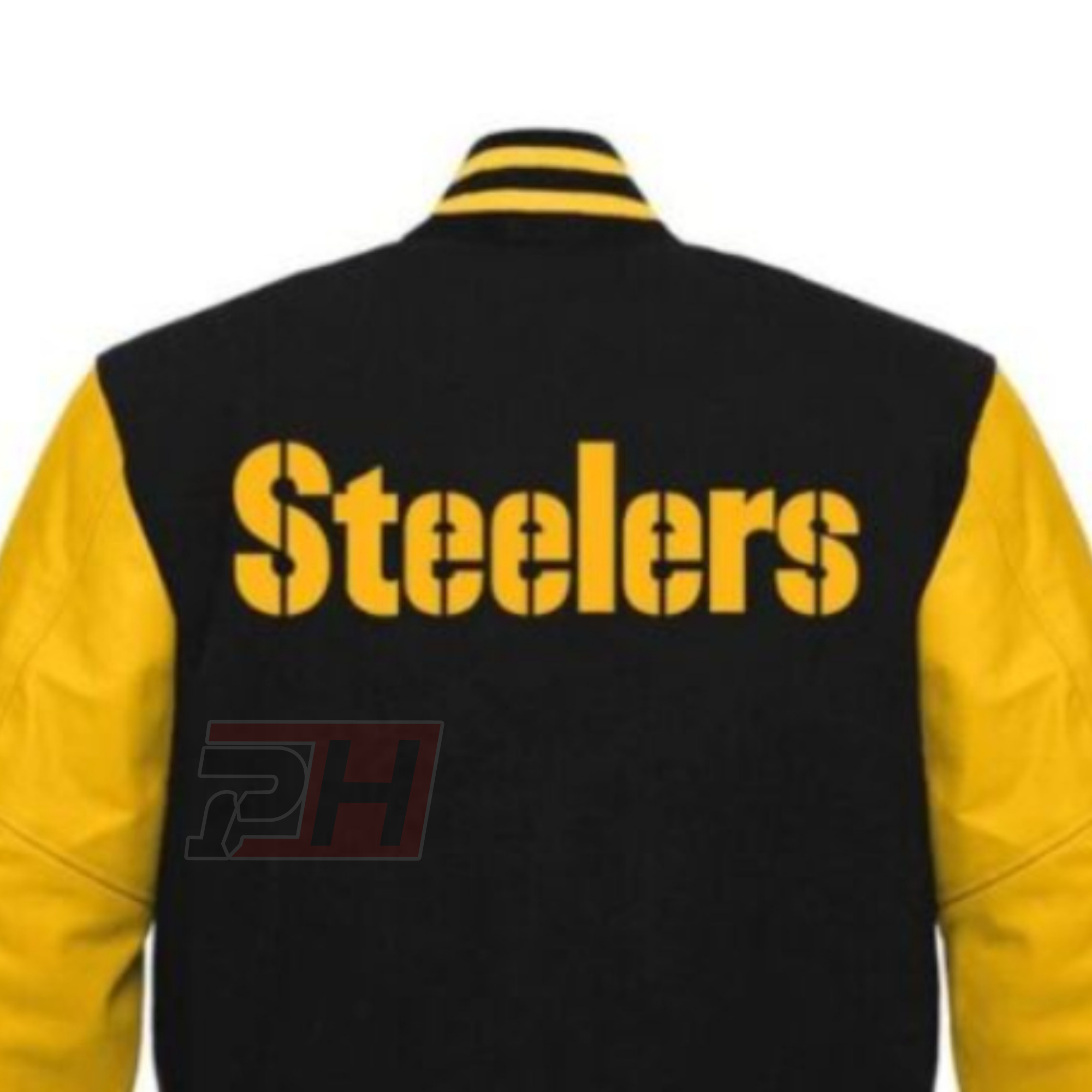 Men's Pittsburgh Black & Yellow Varsity Jacket | Retro American Football Letterman Bomber Coat