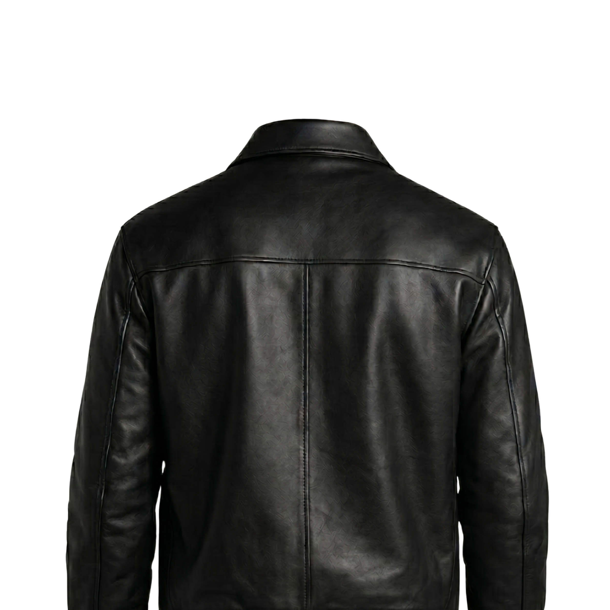 Men's Classic Black Leather Bomber Jacket | Vintage Aviator Snap-Button Coat