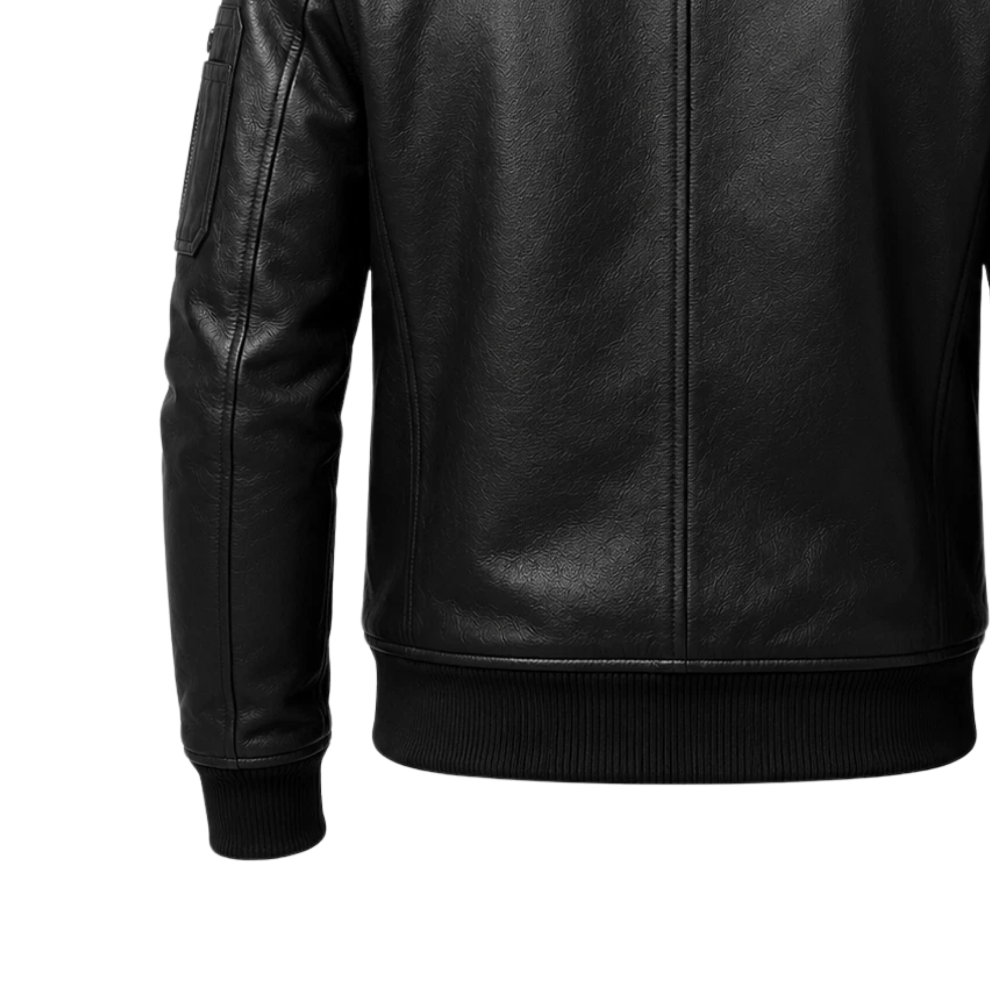 Men's Genuine Cowhide Leather Bomber Jacket | Black Real Leather Flight Aviator Coat
