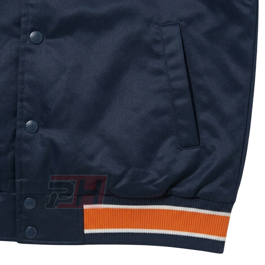 Men's Detroit Tigers Satin Bomber Jacket | Retro Varsity Letterman Coat | Vintage Baseball Fan Apparel | Handmade Athletic Outerwear
