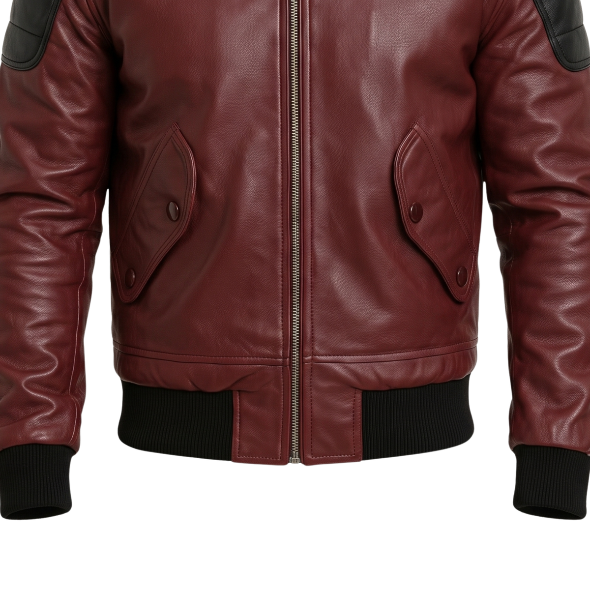 Men's Handmade Genuine Leather Bomber Jacket | Classic Motorcycle Biker Outerwear Coat