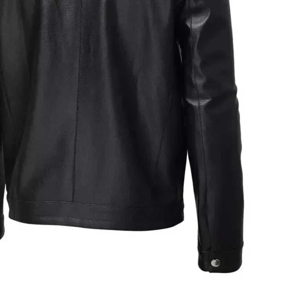 Men's Black Leather Cafe Racer Jacket | Genuine Lambskin & Faux Slim Fit Biker